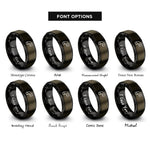 font options for inside engraving on gunmetal & black steel pipe rings
