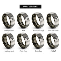 font options for inside engraving on gunmetal & silver steel pipe rings