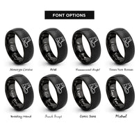 font options for inside engraving on black steel toe boot rings