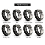 font options for inside engraving on black & gray steering wheel rings