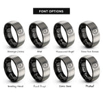 font options for inside engraving on black & gray steering wheel rings