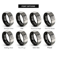 font options for inside engraving on black & grey steering wheel rings