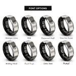 font options for inside engraving on black & gray steering wheel rings