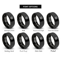 font options for inside engraving on black steering wheel rings