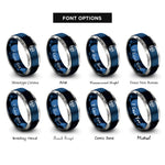 font options for inside engraving on blue & gray steering wheel rings