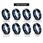 font options for inside engraving on blue & silver steering wheel rings