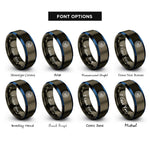 font options for inside engraving on gunmetal & blue steering wheel controller rings