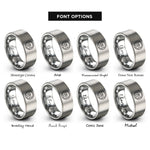 font options for inside engraving on gray steering wheel rings