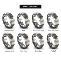 font options for inside engraving on gray steering wheel rings