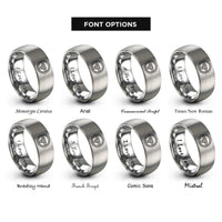 font options for inside engraving on silver steering wheel rings