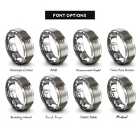 font options for inside engraving on gray steering wheel rings