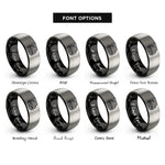 font options for inside engraving on black & gray stenograph machine rings