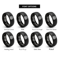 font options for inside engraving on black stenograph machine rings