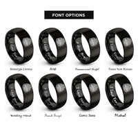 font options for inside engraving on black stenograph machine rings