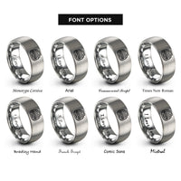 font options for inside engraving on grey stenograph machine rings