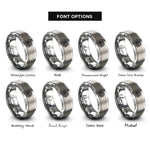font options for inside engraving on grey stenograph machine rings