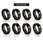 font options for inside engraving on gunmetal & black stenograph machine rings