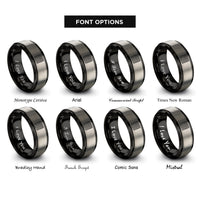 font options for inside engraving on black & silver step sequencer grid rings