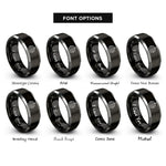 font options for inside engraving on black & gray stepper motor rings