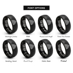 font options for inside engraving on black steps peak rings