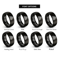 font options for inside engraving on black steps peak rings