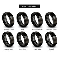 font options for inside engraving on black steps peak rings