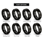 font options for inside engraving on black steps peak rings