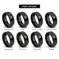 font options for inside engraving on black steps peak rings