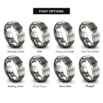 font options for inside engraving on gray steps peak rings