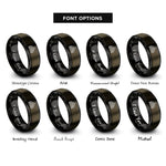 font options for inside engraving on gunmetal & black steps peak rings