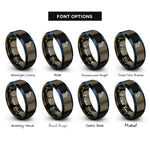 font options for inside engraving on gunmetal & blue stereo microscope rings