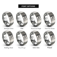 font options for inside engraving on gray stereo waveform headphones rings