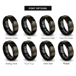 font options for inside engraving on gunmetal & black stereo waveform headphones rings