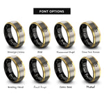 font options for inside engraving on black & gold & gray stethoscope rings