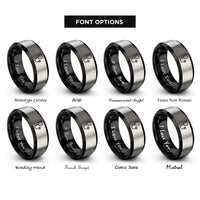 font options for inside engraving on black & gray stethoscope rings