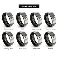 font options for inside engraving on black & grey stethoscope rings