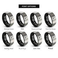 font options for inside engraving on black & gray stethoscope rings