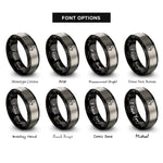 font options for inside engraving on black & gray stethoscope rings