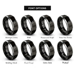 font options for inside engraving on black & gray stethoscope rings