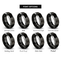 font options for inside engraving on black & gray stethoscope rings
