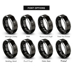 font options for inside engraving on black & gray stethoscope rings