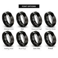 font options for inside engraving on black & gray stethoscope rings