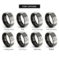 font options for inside engraving on black & grey stethoscope rings