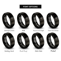 font options for inside engraving on black stethoscope rings