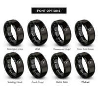 font options for inside engraving on black stethoscope rings