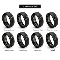 font options for inside engraving on black stethoscope rings