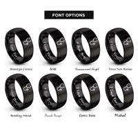 font options for inside engraving on black stethoscope rings