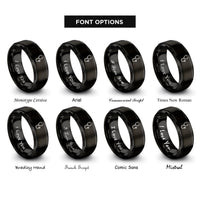 font options for inside engraving on black stethoscope rings