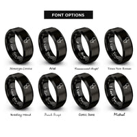 font options for inside engraving on black stethoscope rings