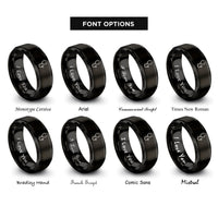 font options for inside engraving on black stethoscope rings